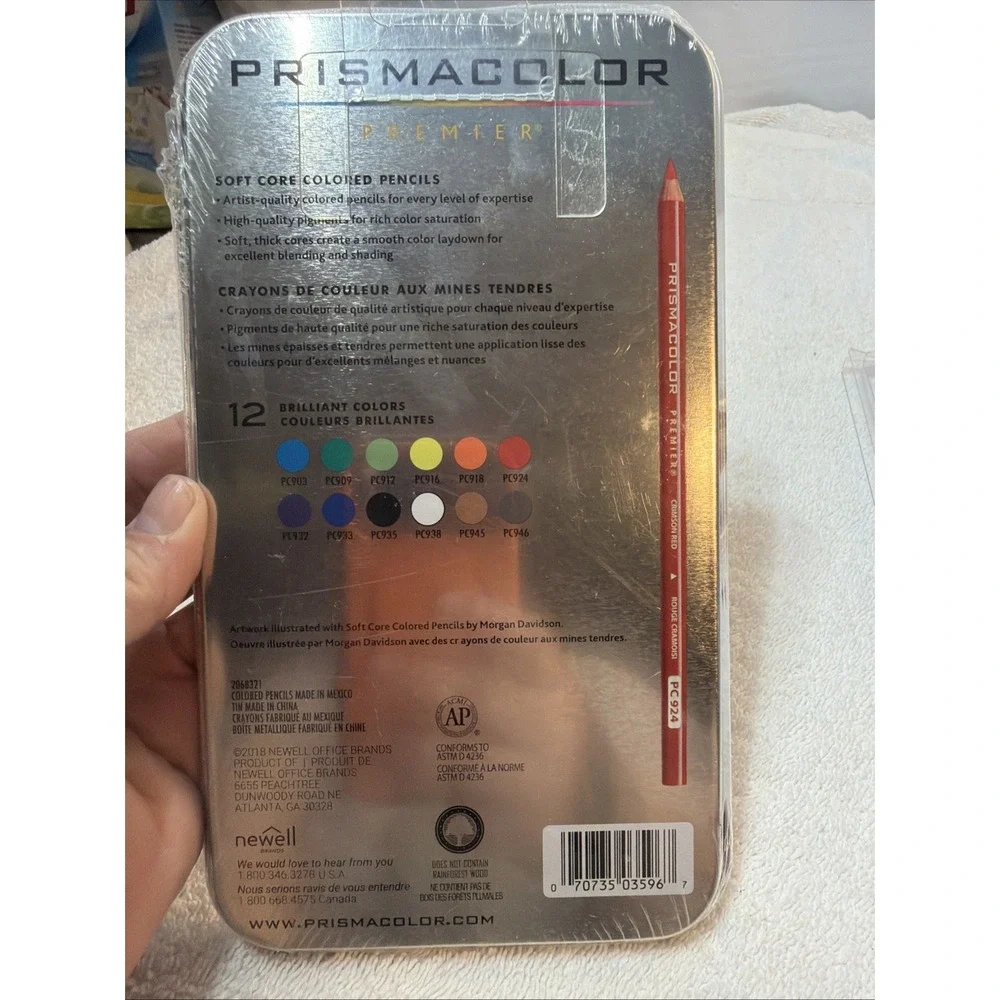 New Prismacolor Premier Soft Core Colored Pencils 12 Count Butterfly Tin SEALED
